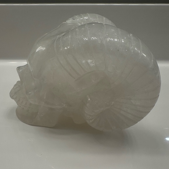 Crystal Ram Skull Sculpture - Picture 2 of 6